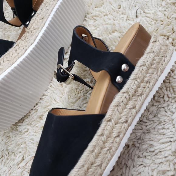 Black esphadrilles sandals wedge - Picture 3 of 4